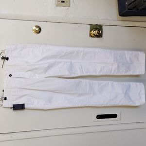 Rebell men's white cotton pleated trousers NWT Sz 35 Made in Italy